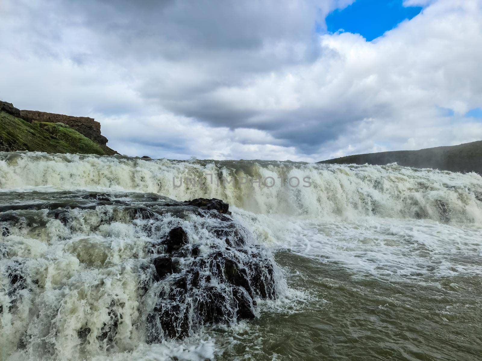 Fantastic huge waterfall Gullfoss in Iceland 