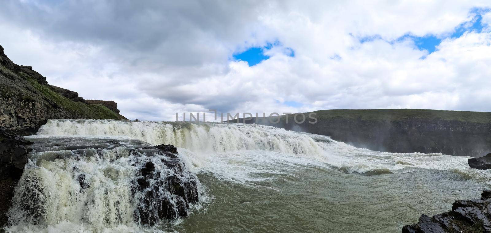 Fantastic huge waterfall Gullfoss in Iceland 