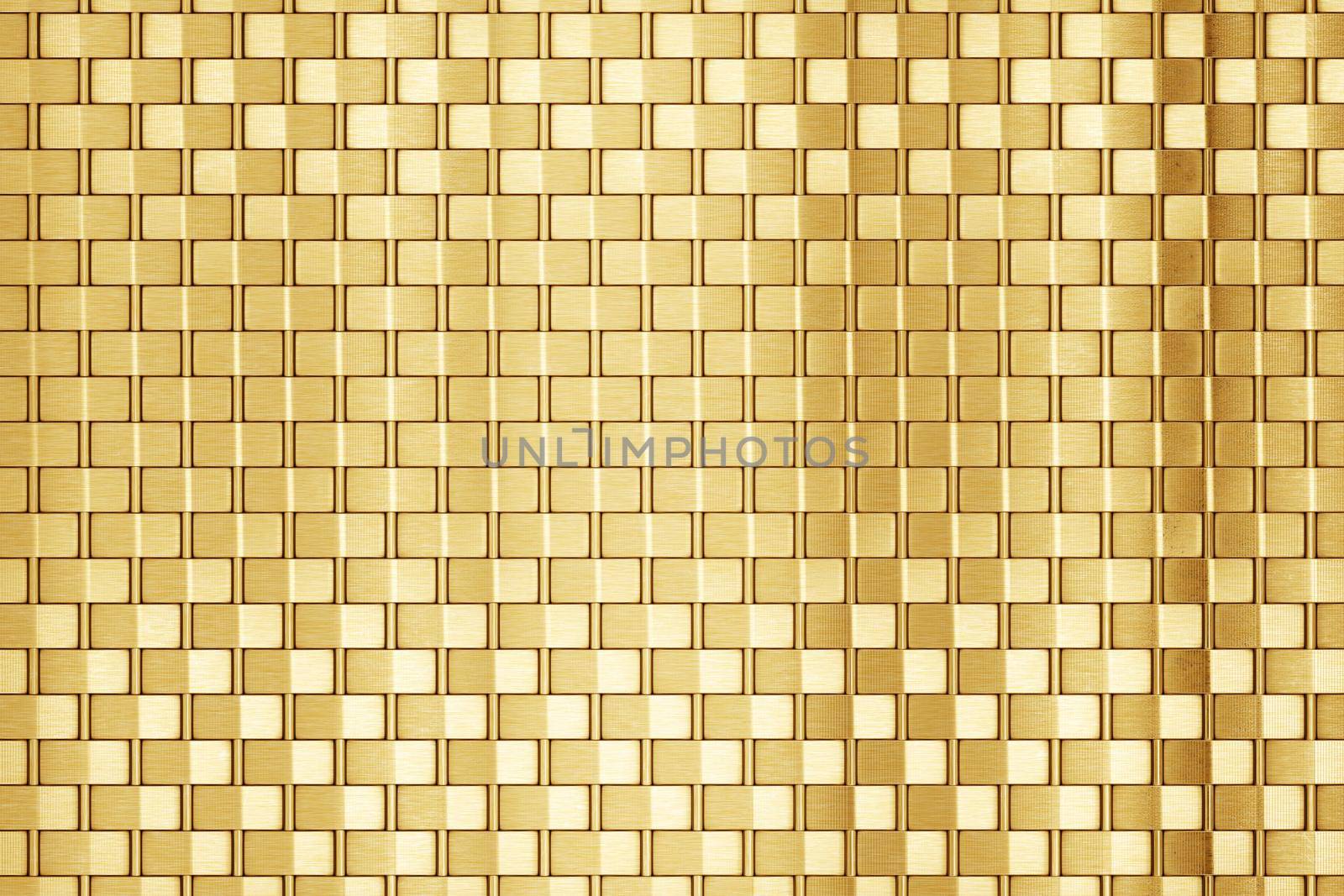 Gold carbon fiber background pattern. 3d rendering by Taut