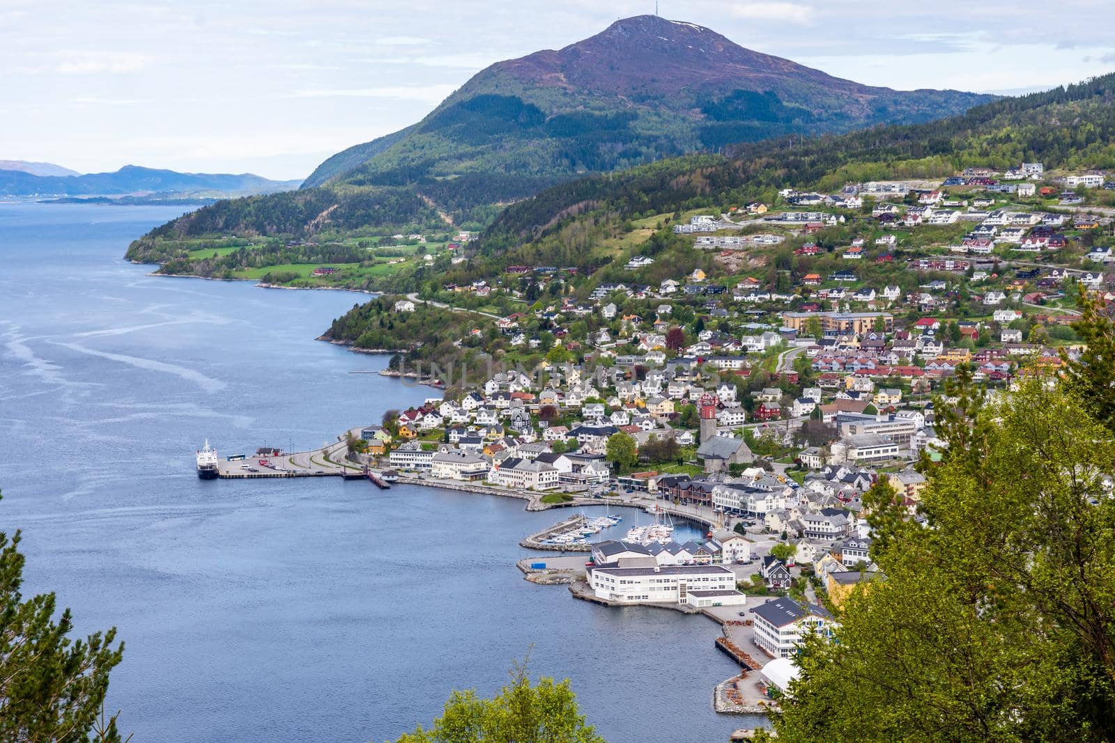 A nice aerial view to Volda, Norway