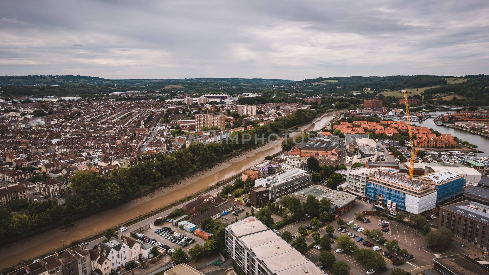 aerial view of Bristol, United Kingdom. High quality photo