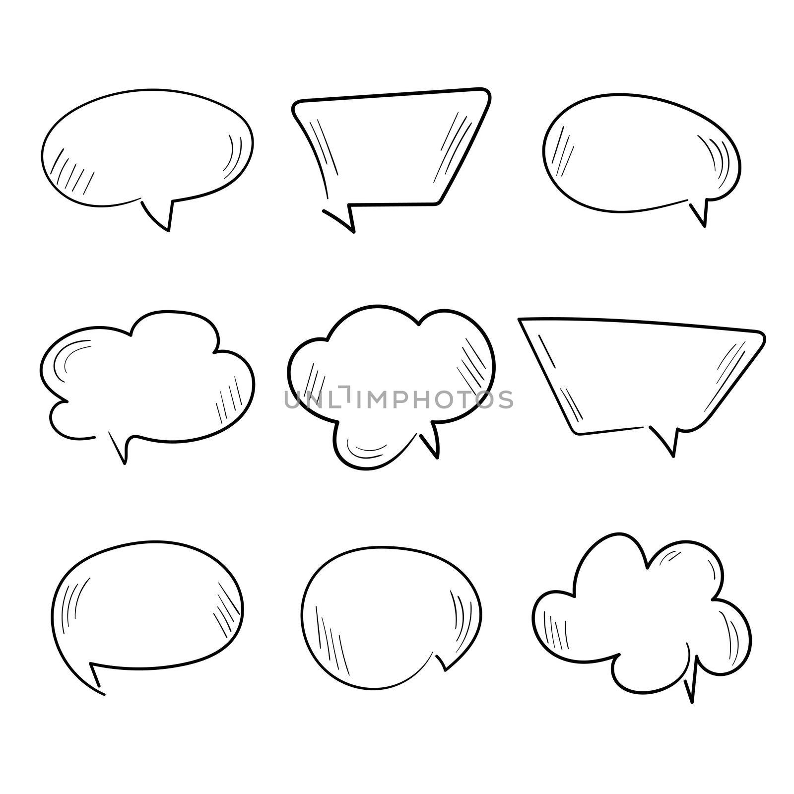 Blank dialog balloon for speech or conversation. Comic style hand drawn vector by natali_brill