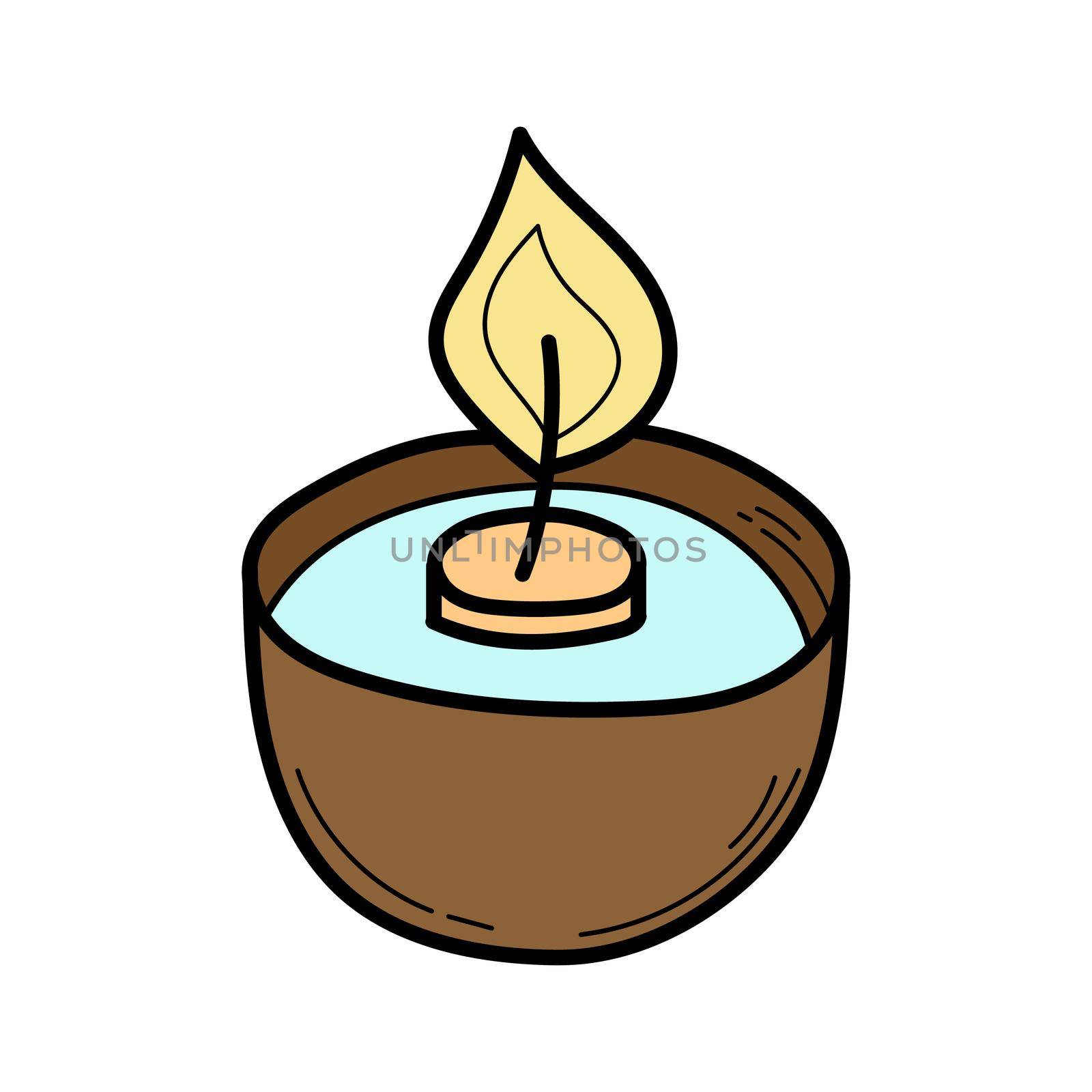 Hand drawn burning candle. Vector illustration sketch style. Stock vector by natali_brill