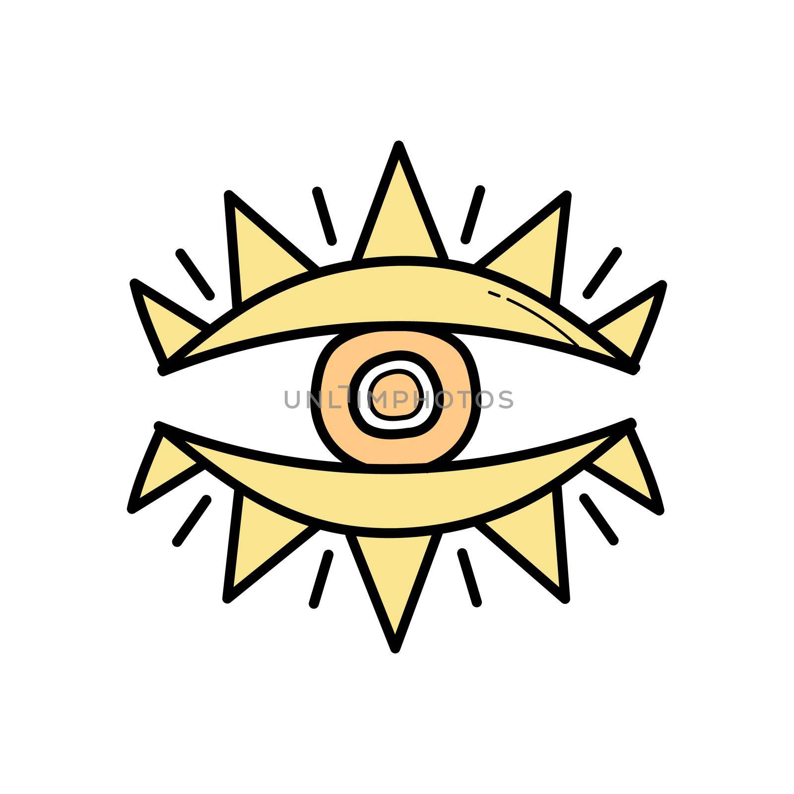 Eye mystic boho symbol. Abstract zen eye sign for design. Doodle simple icon by natali_brill