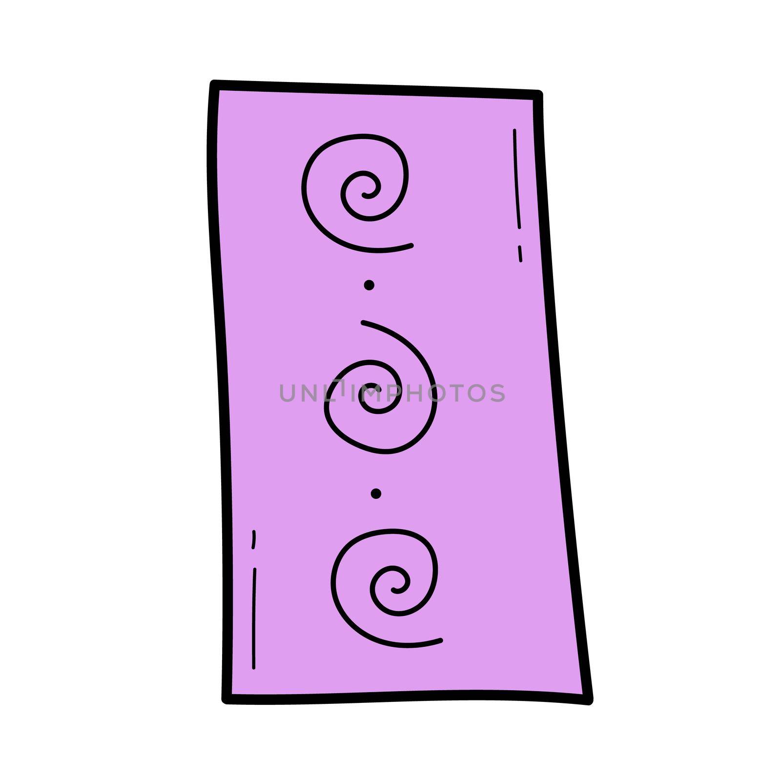 Mat for yoga. Simple vector icon in doodle style isolated on white background. Element for design.