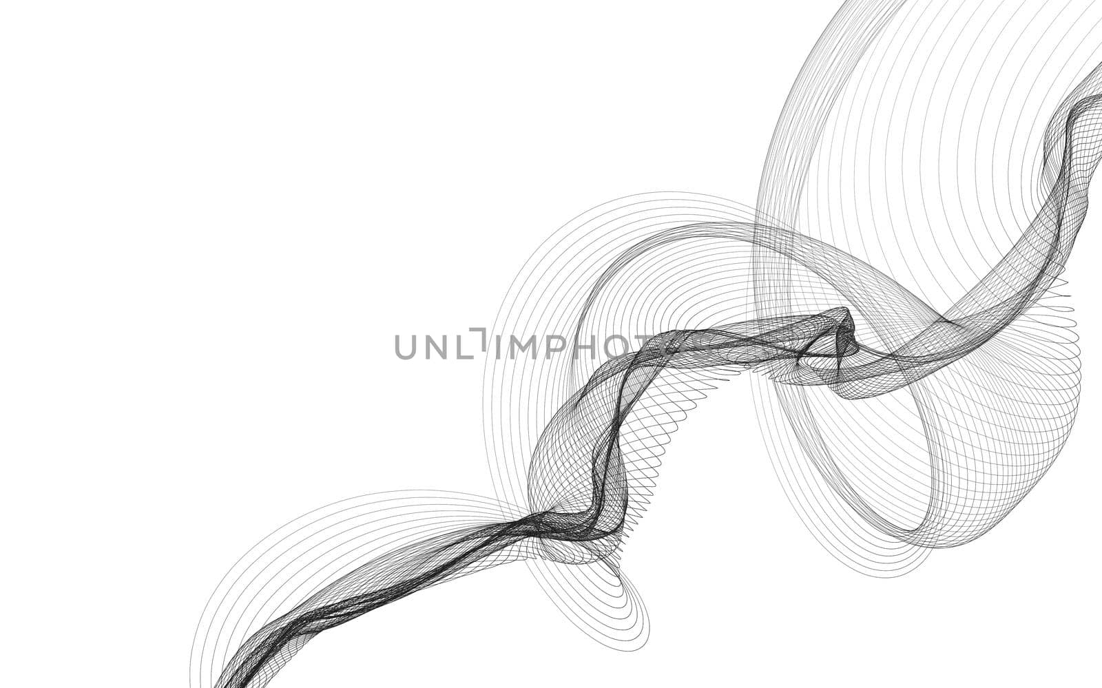 Abstract background with monochrome wave lines on white background.  by teerawit