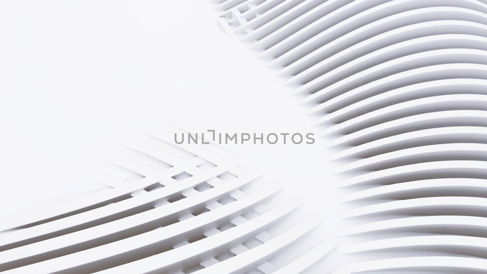 Abstract Curved Shapes. White Circular Background. Abstract background. 3d illustration