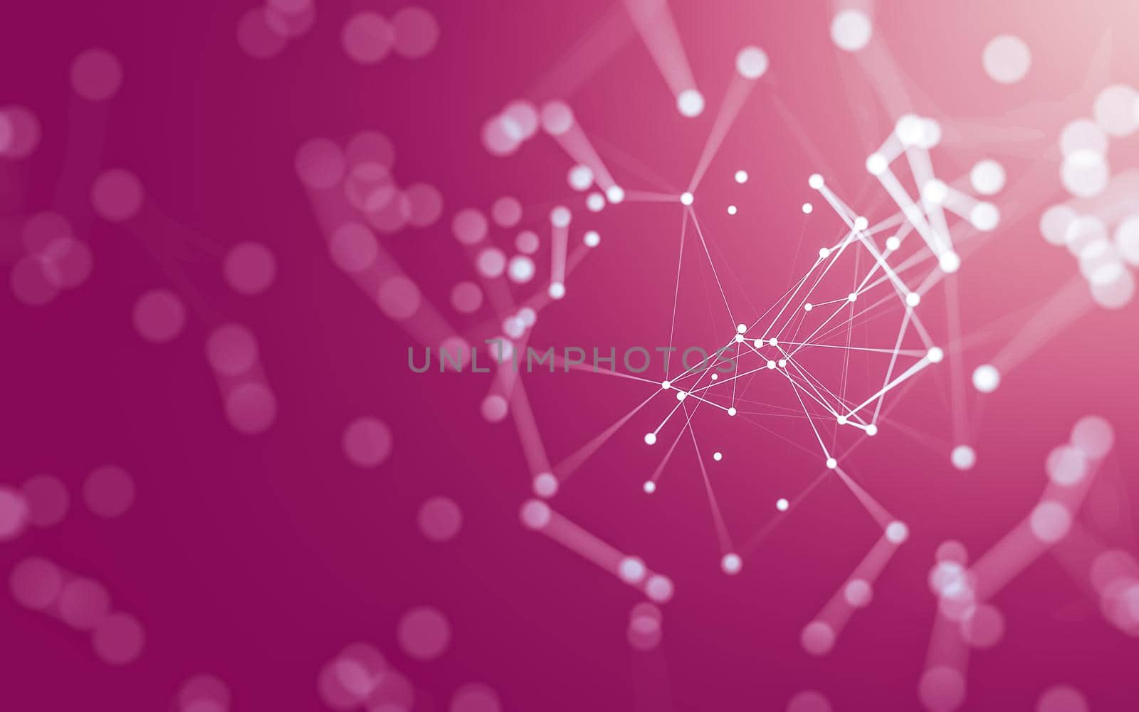 3d Abstract background. Molecules technology with polygonal shapes, connecting dots and lines. Connection structure. Big data visualization. 3d background.