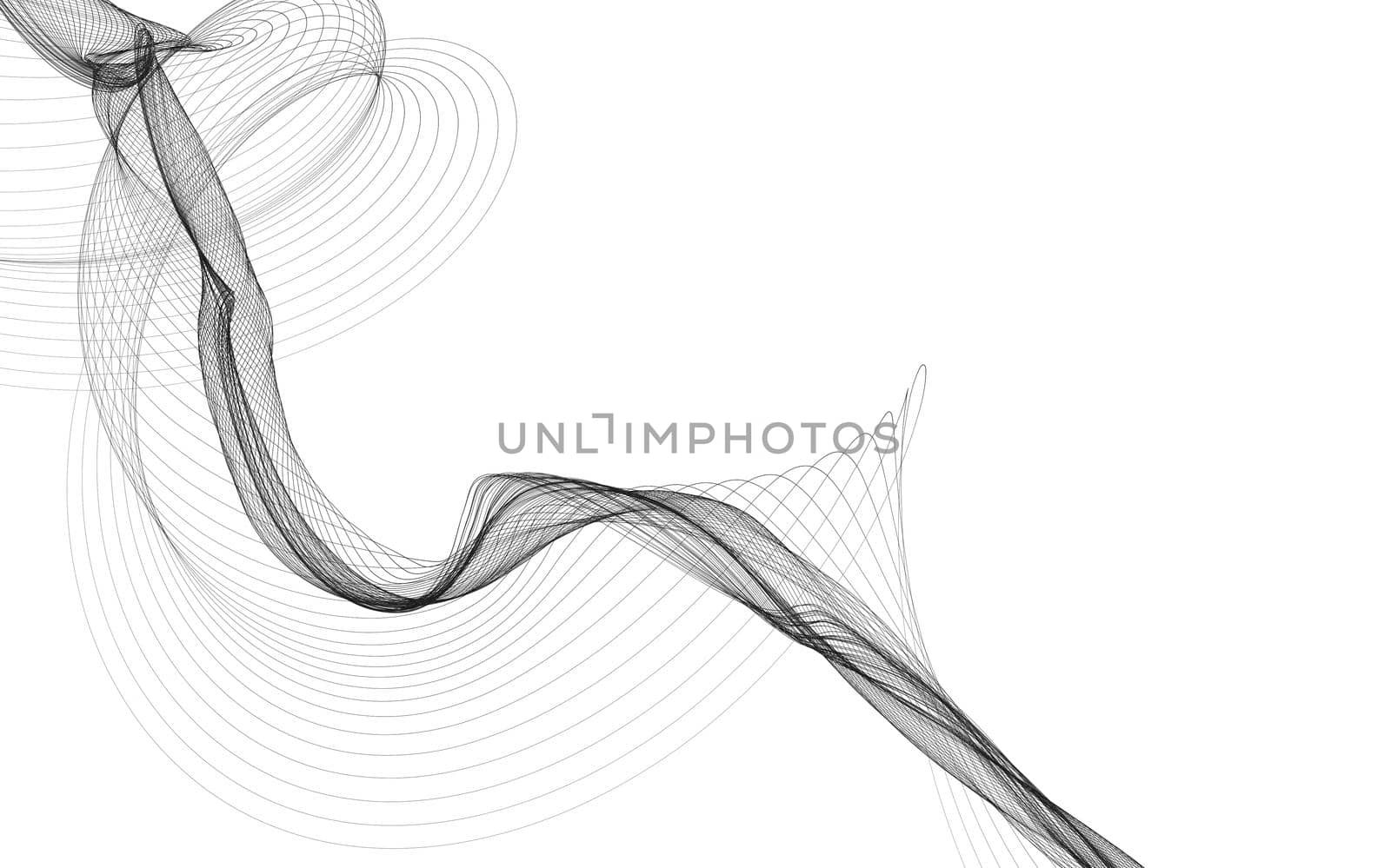 Abstract background with monochrome wave lines on white background.  by teerawit