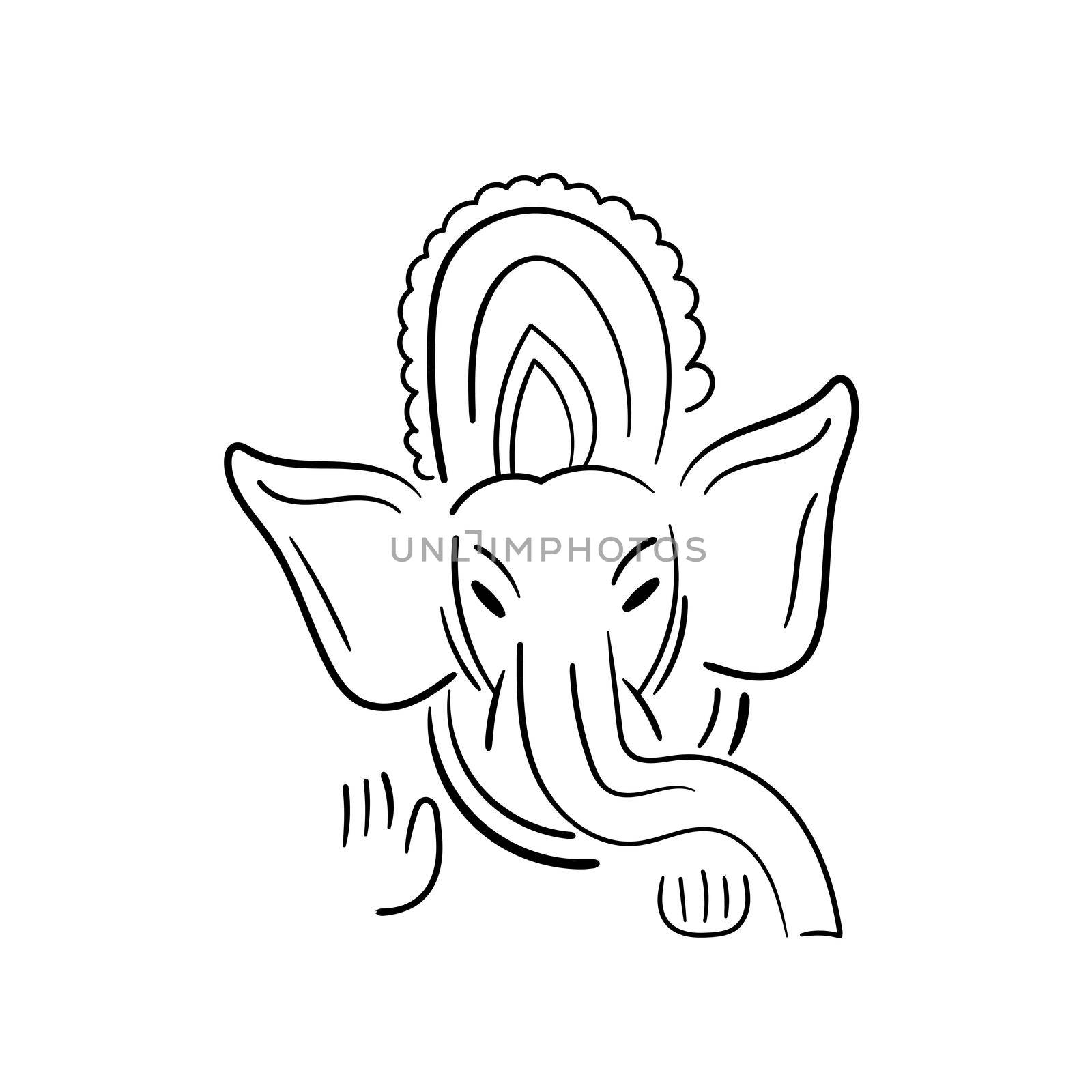 Happy Ganesh Chaturthi Festival Becground Template with Lord Ganesha Head. Simple card