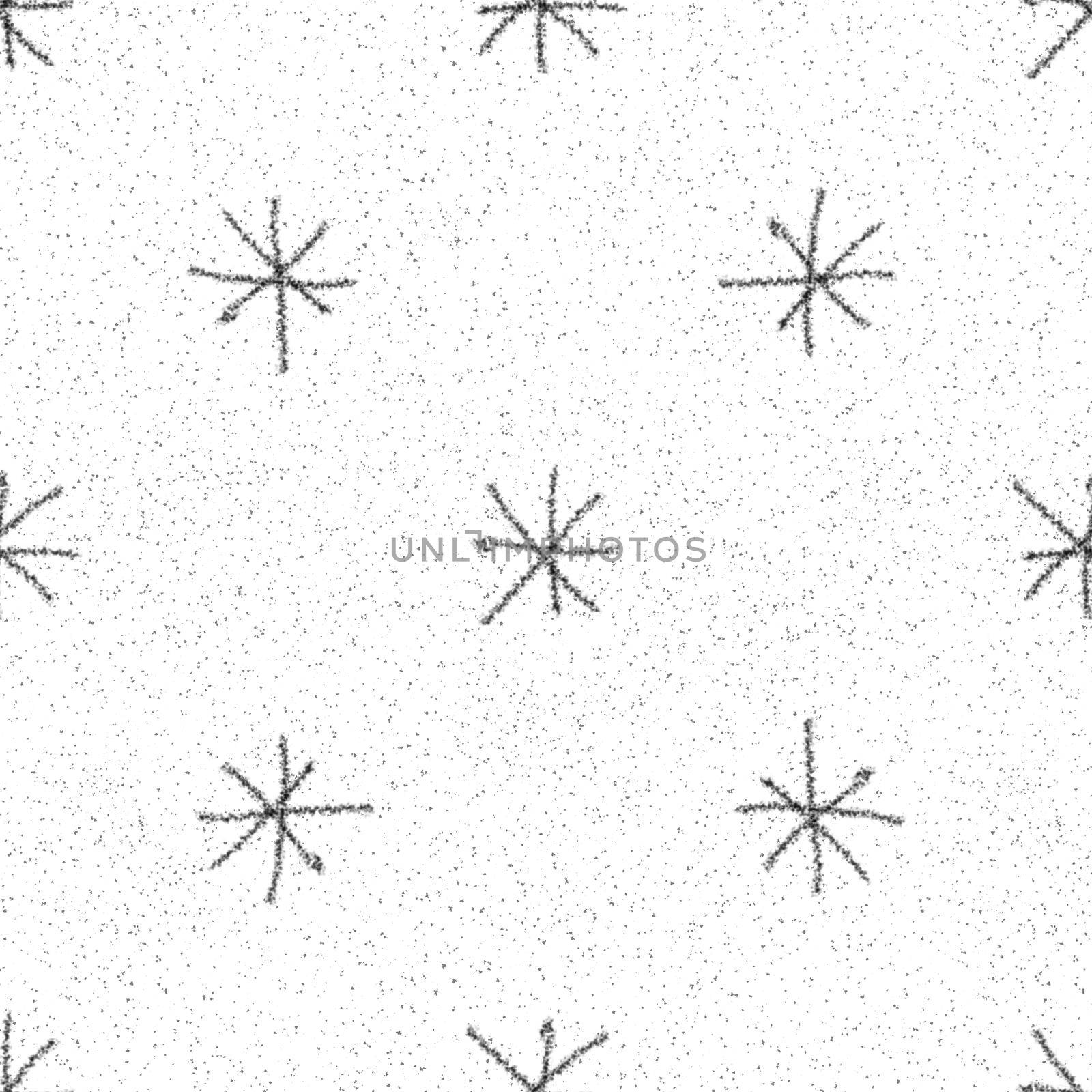 Hand Drawn Snowflakes Christmas Seamless Pattern. Subtle Flying Snow Flakes on chalk snowflakes Background. Amusing chalk handdrawn snow overlay. Grand holiday season decoration.