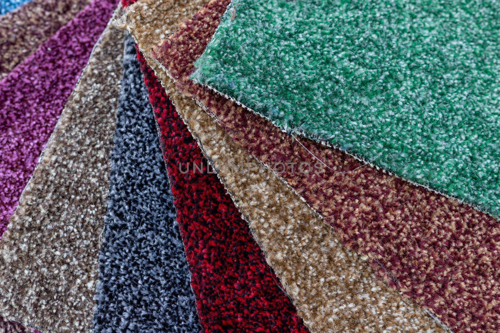 Colorful carpet pieces or mat abstract background