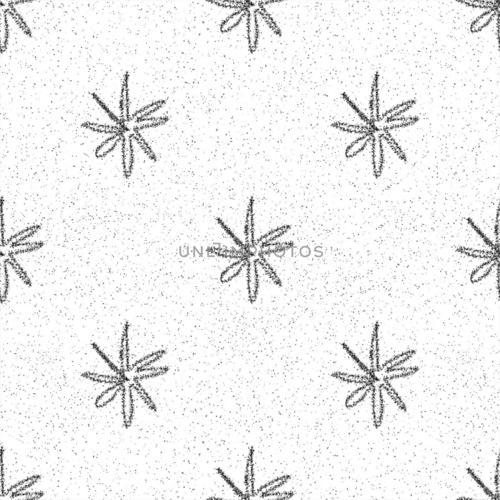 Hand Drawn Snowflakes Christmas Seamless Pattern. Subtle Flying Snow Flakes on chalk snowflakes Background. Amazing chalk handdrawn snow overlay. Worthy holiday season decoration.