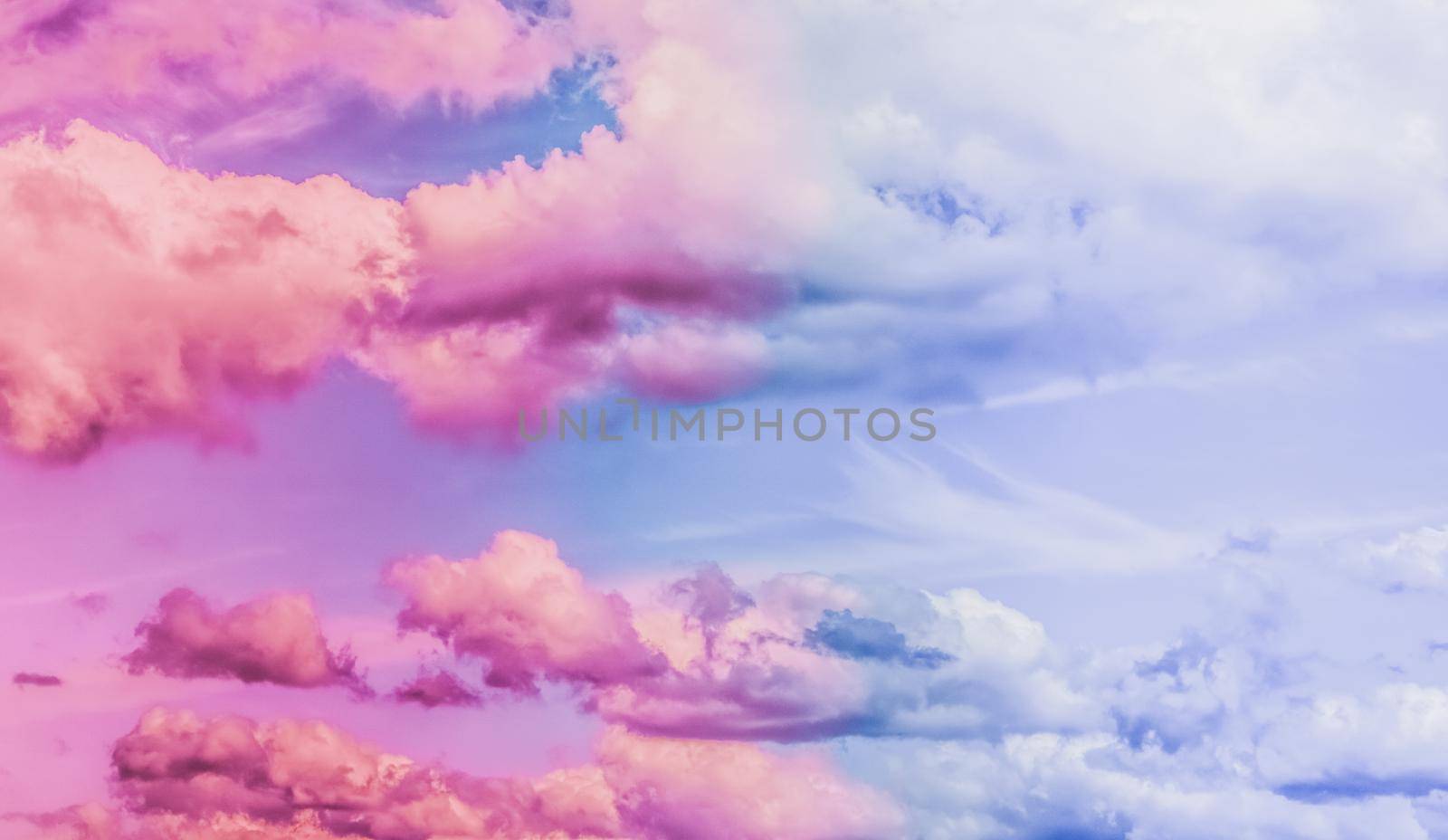 Magical dream, nature backdrop and spiritual holiday concept - Dreamy surreal sky as abstract art, fantasy pastel colours background for modern design