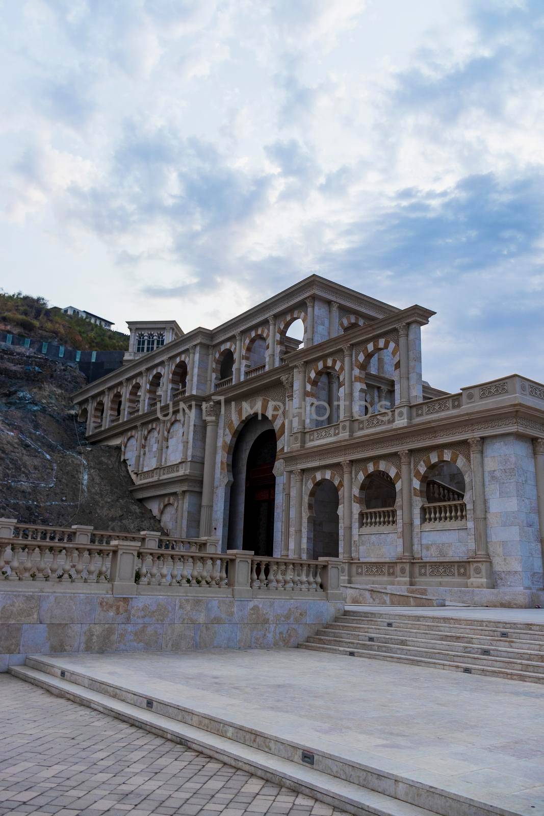 Sharjah, UAE - 07.20.2021 - Sharjah amphitheatre, Khor Fakkan area. Sightseeing by pazemin