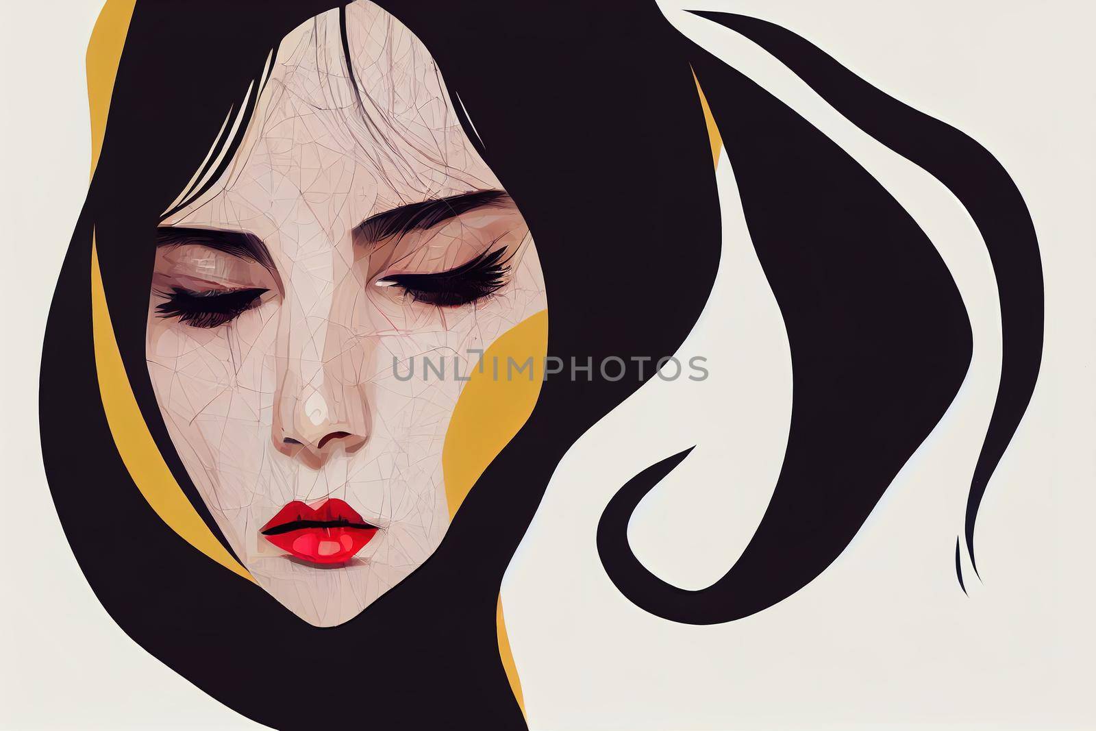 Abstract woman face artwork by 2ragon
