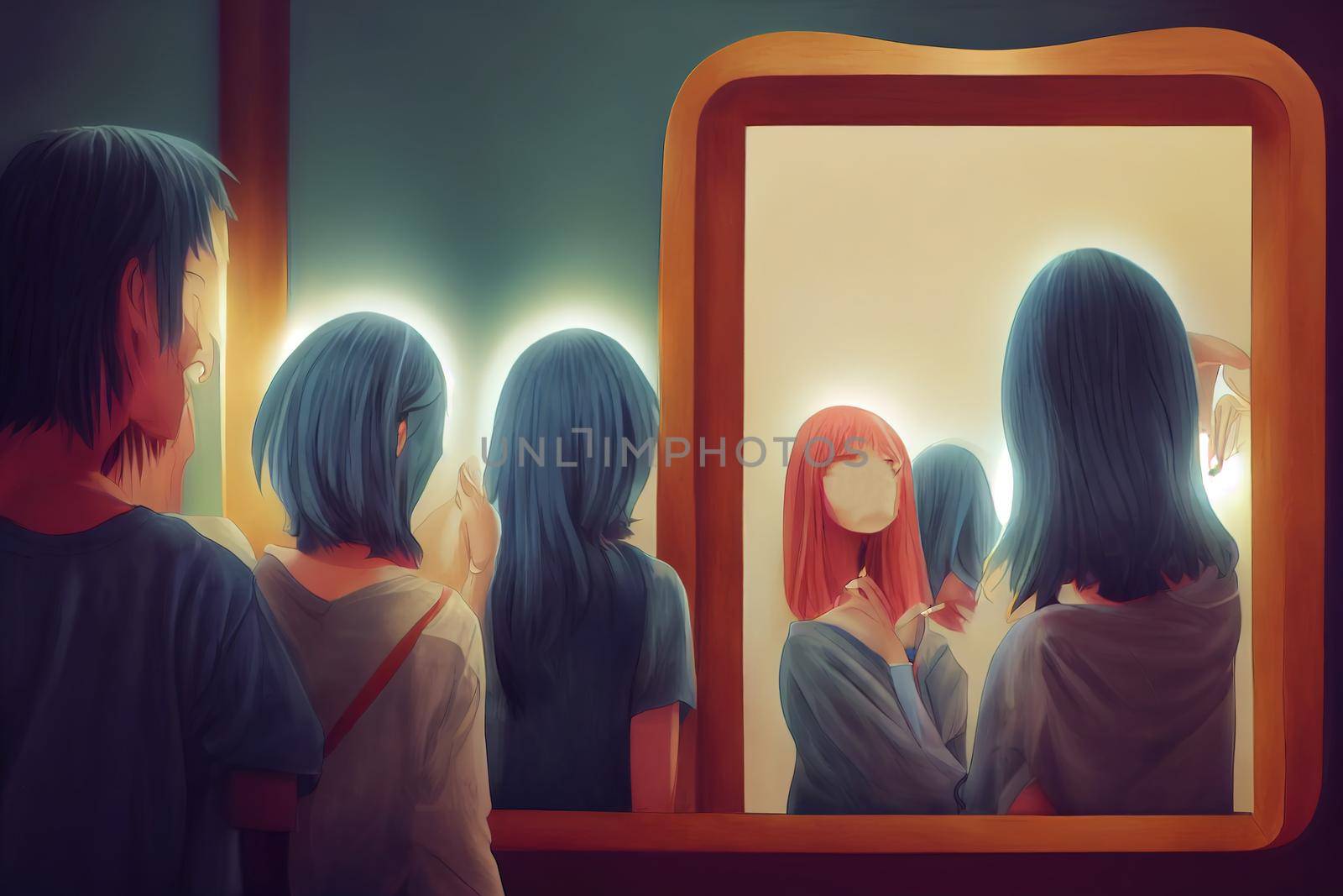 Friends looking in the mirror by 2ragon