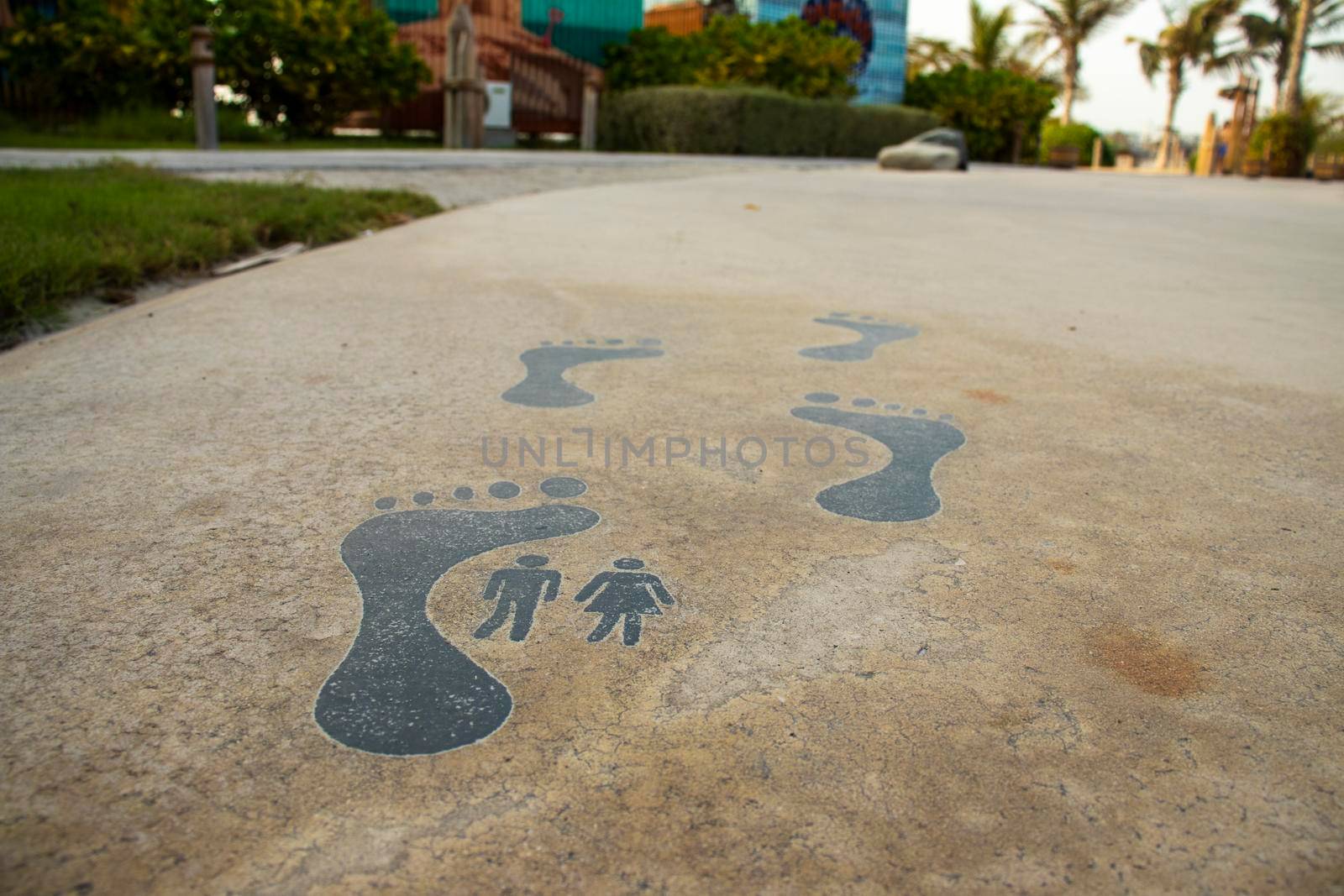 Path walk in La Mer beach, Dubai, UAE by pazemin