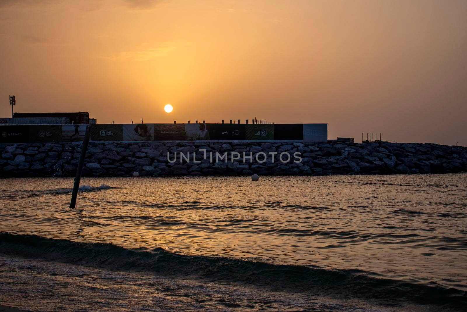 Dramatic sunset caught in La Mer beach, Dubai, UAE. Outdoors