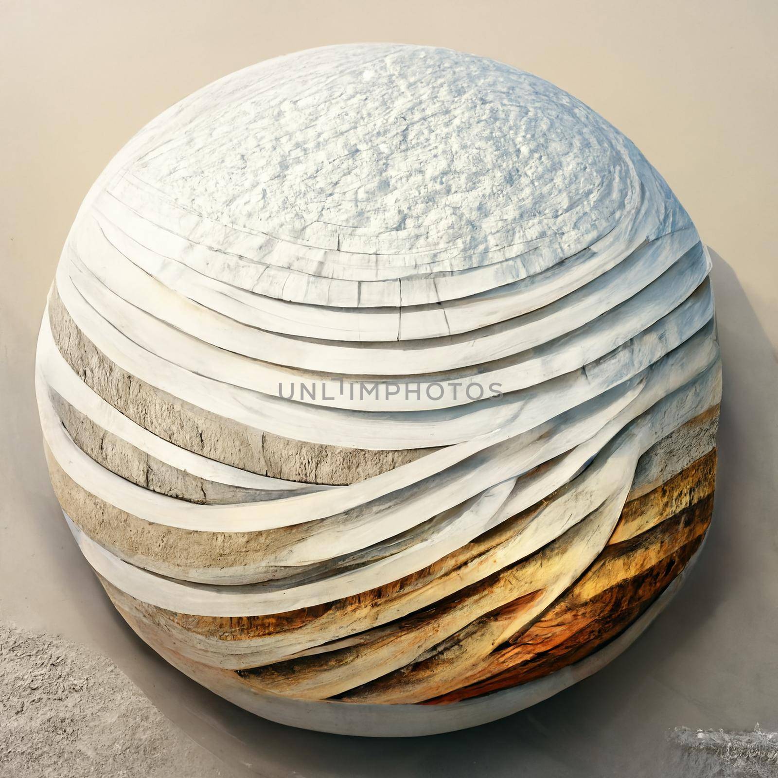 Sphere abstract architecture background, white round the building