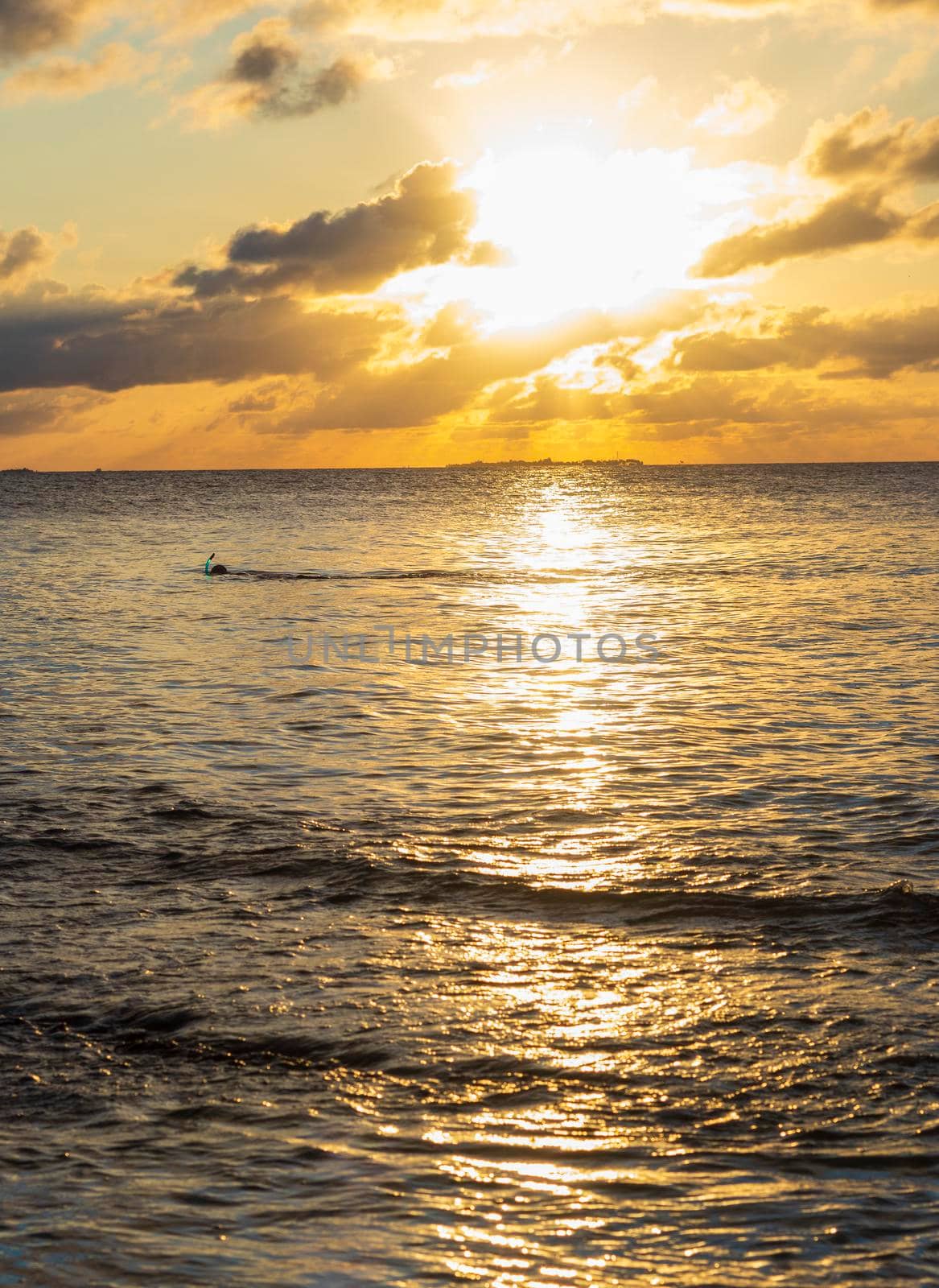 Dramatic sunset over the sea. Nature by pazemin