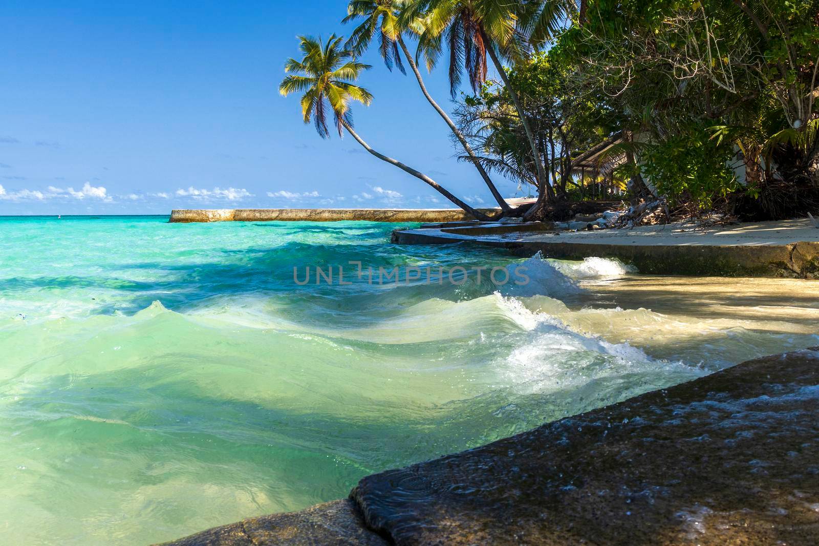 Shot of a tropical island.