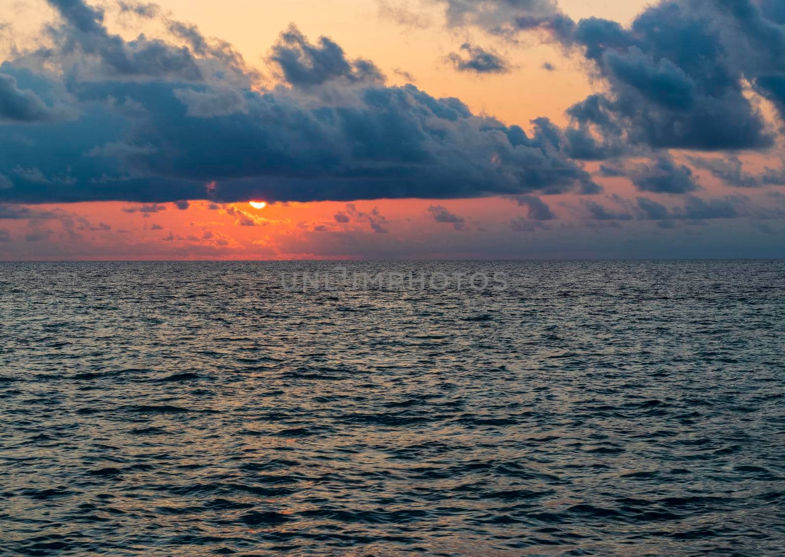 Dramatic sunset over the sea. Nature by pazemin