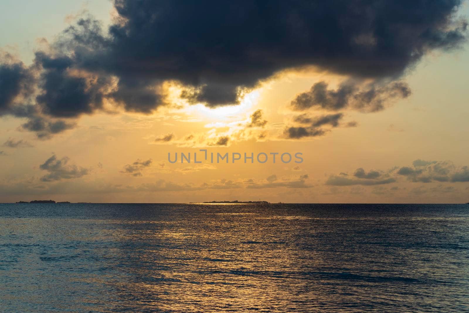 Dramatic sunrise over the sea. Nature by pazemin