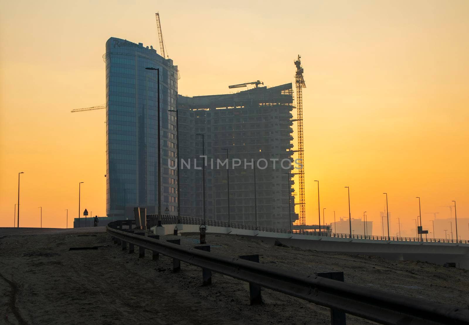 Morning hour in Business bay district , Marasi drive