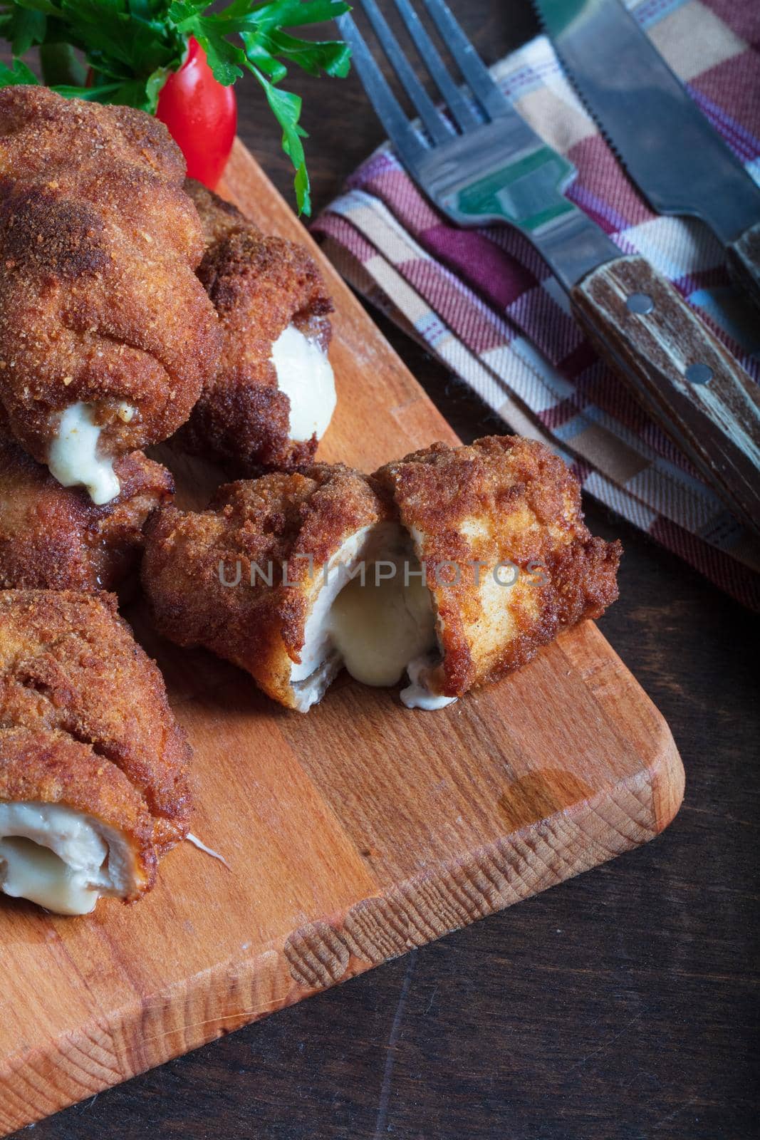 Cordon bleu speciality (rolls with chicken breast, cheddar cheese) by senkaya