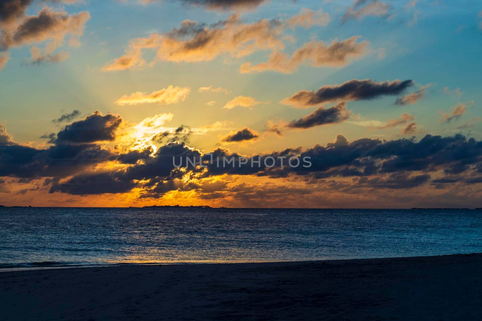 Dramatic sunset over the sea