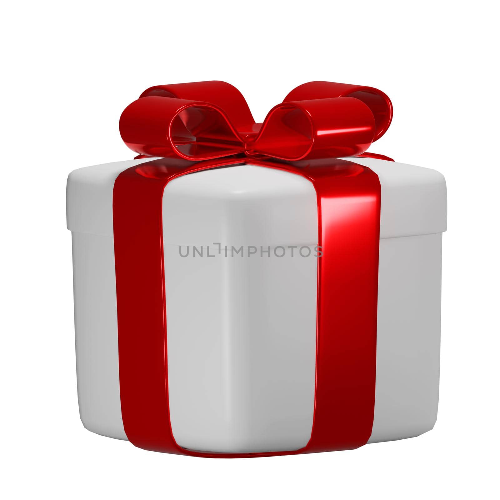 Realistic 3D Gift Box on white background by yganko