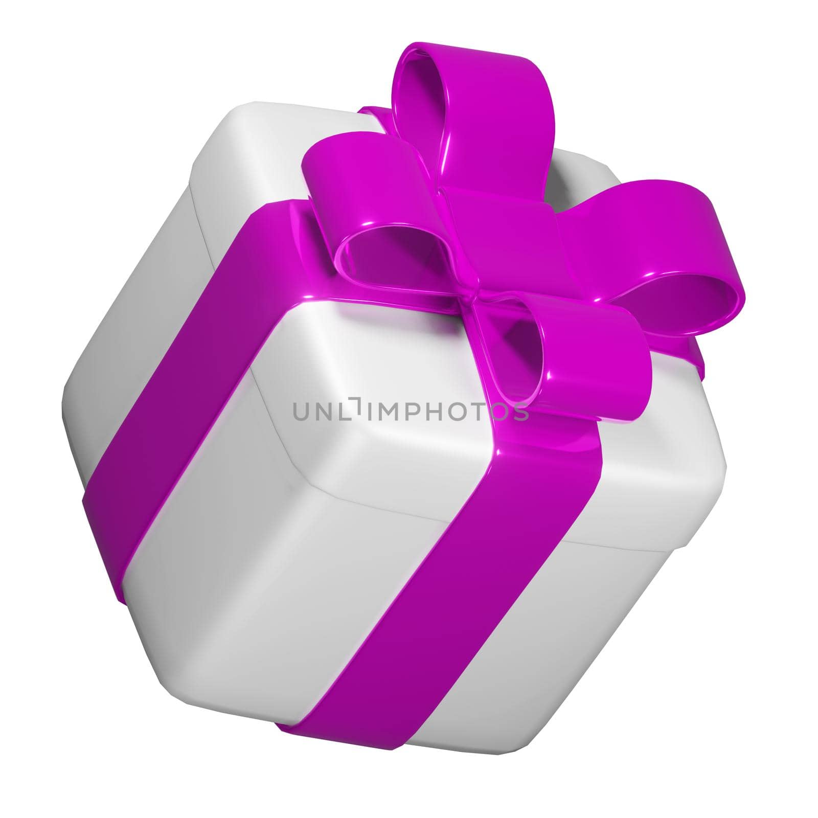 Realistic 3D Gift Box on white background by yganko