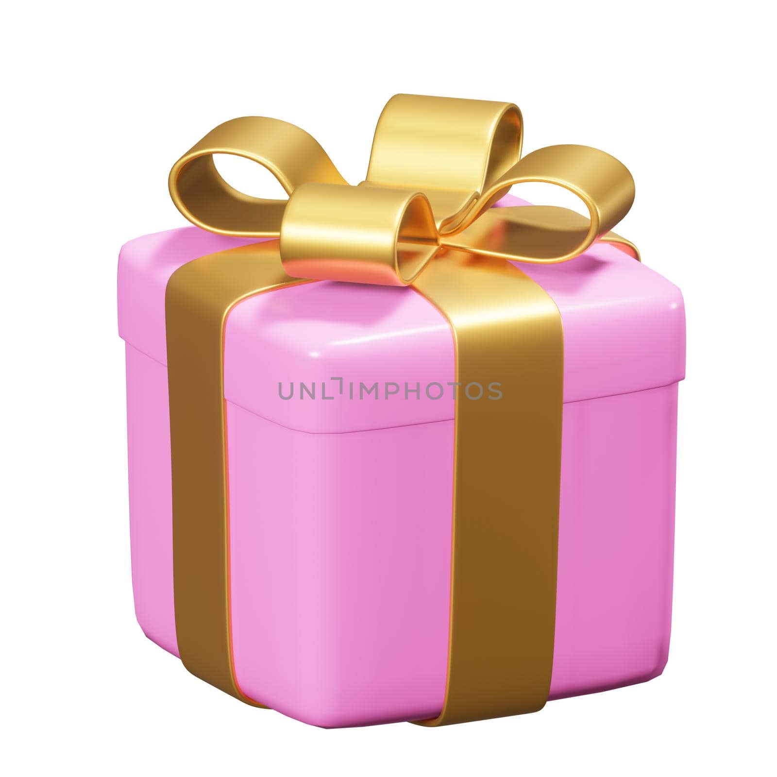 Realistic 3D Gift Box on white background by yganko