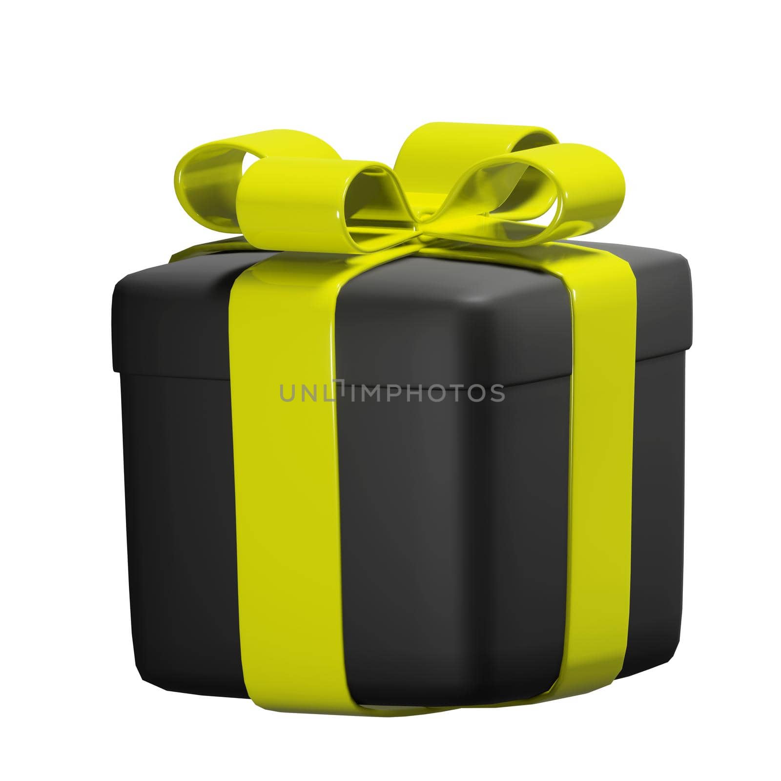 Realistic 3D Gift Box Cutout.