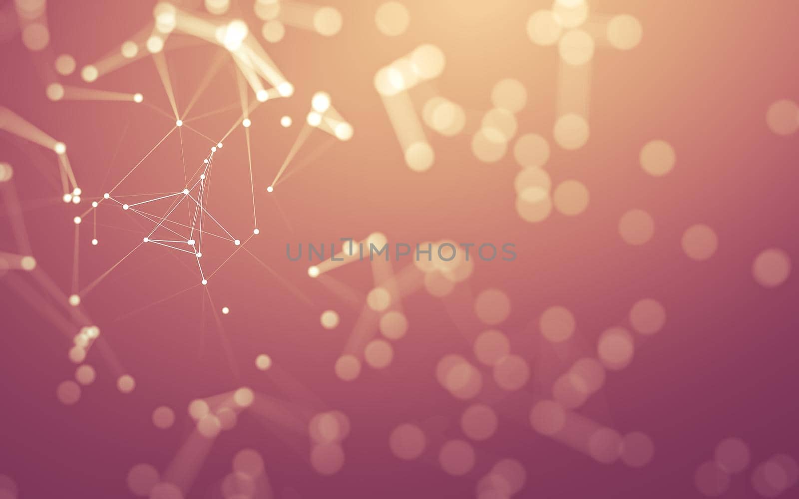 3d Abstract background. Molecules technology with polygonal shapes, connecting dots and lines. Connection structure. Big data visualization. 3d background.