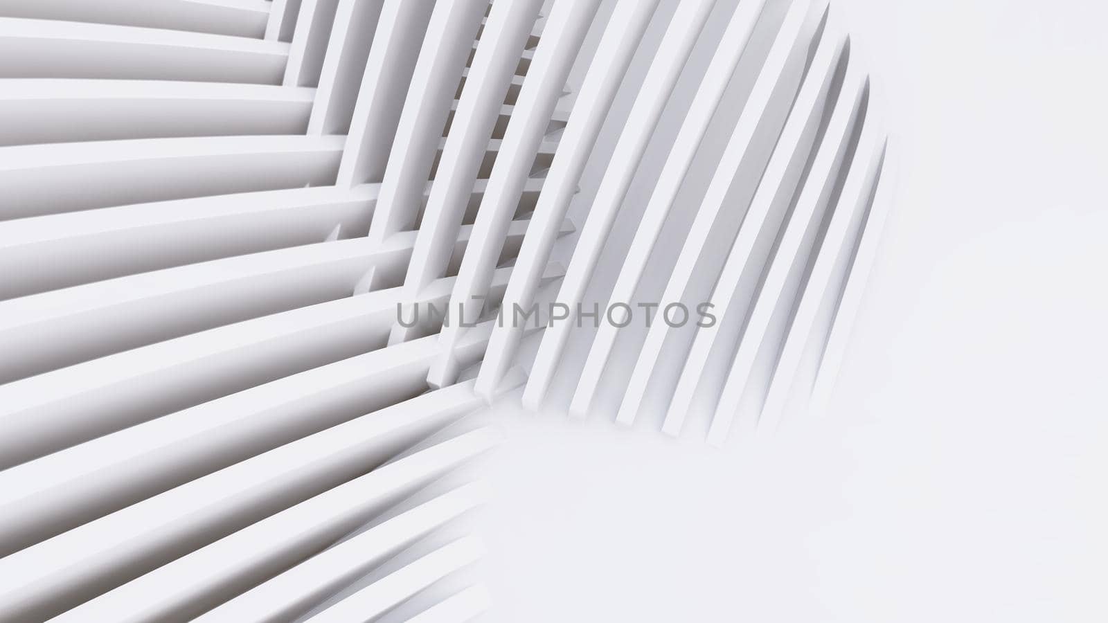 Abstract Curved Shapes. White Circular Background. Abstract background. 3d illustration