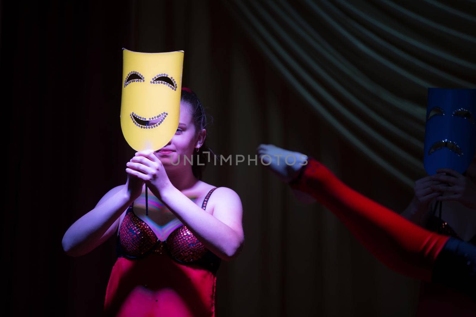 Woman in a stage mask