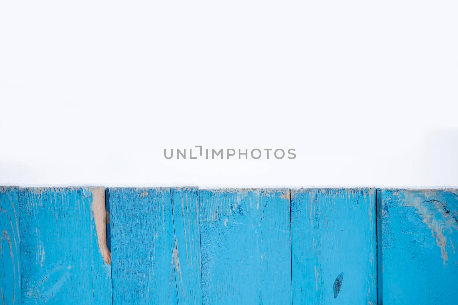 Piece of wooden blue on a white background.
