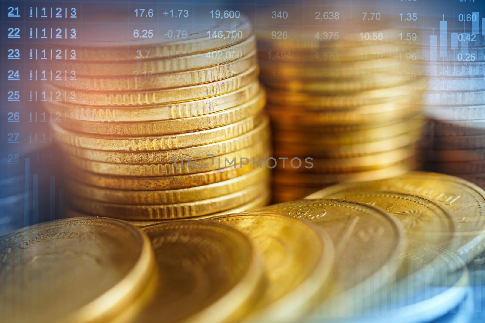 Stock market finance business, economy trend graph digital technology.