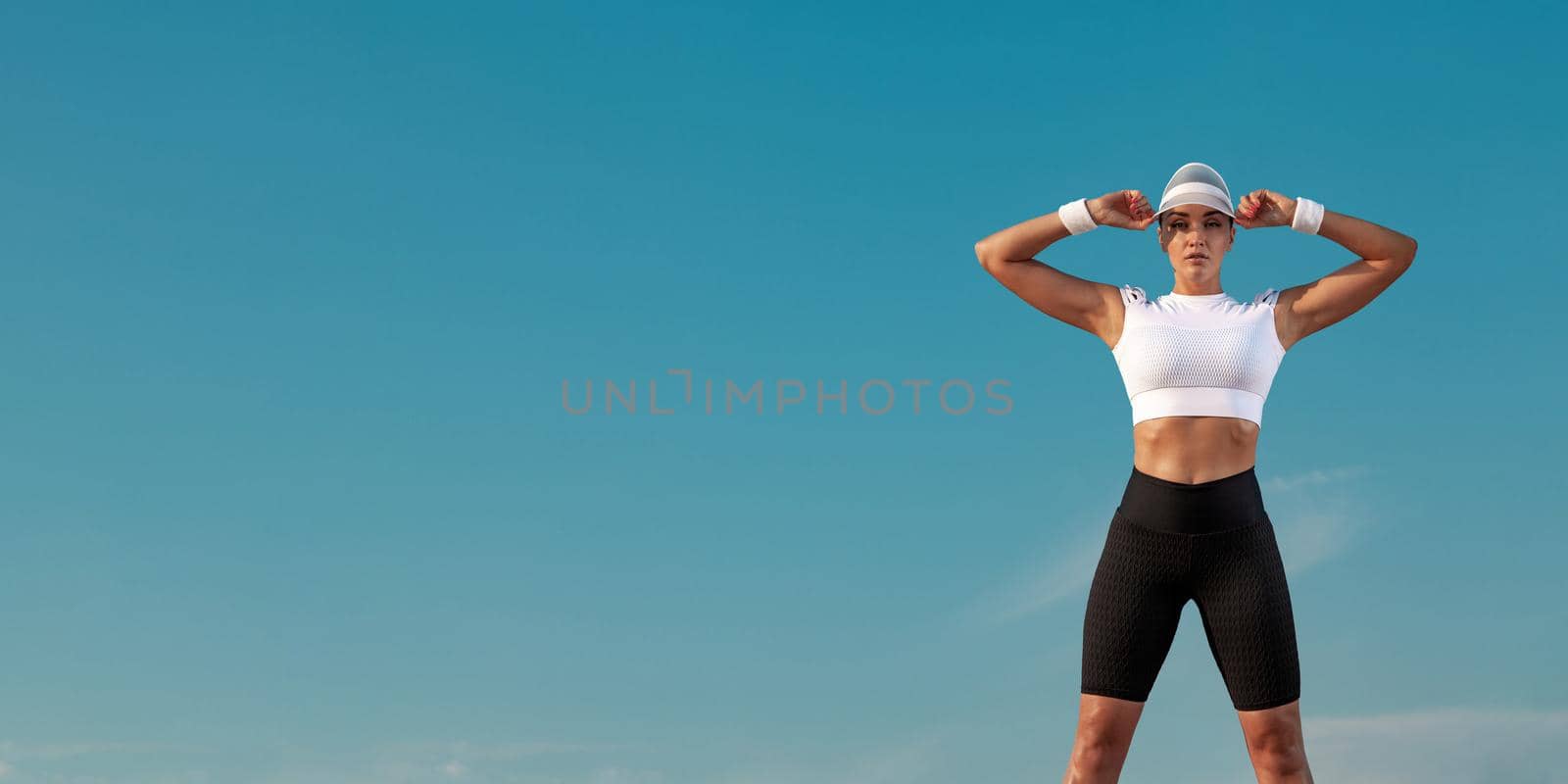 Banner image for fitness magazine. Fit girl for website template. by MikeOrlov
