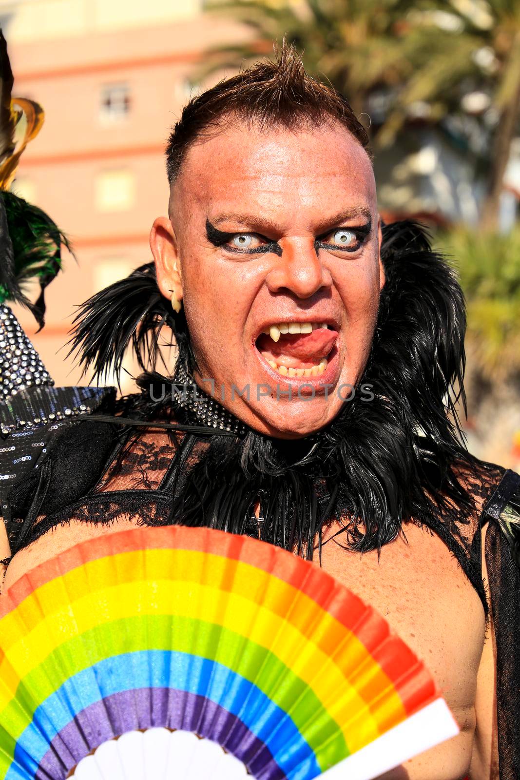 Benidorm, Alicante, Spain- September 10, 2022: People dancing and having fun at the Gay Pride Parade in Benidorm in September