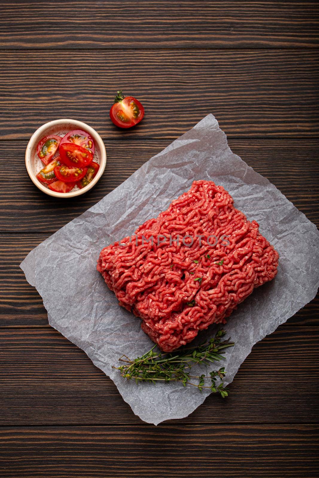 Raw minced meat with cooking ingredients from above by its_al_dente