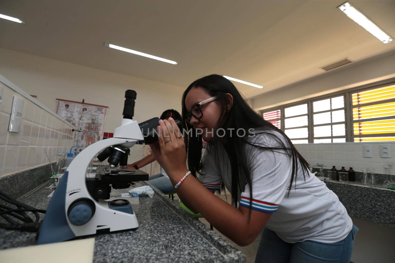 santana, bahia, brazil - september 13, 2022: laboratory of a full-time state public school in the city of Santana.