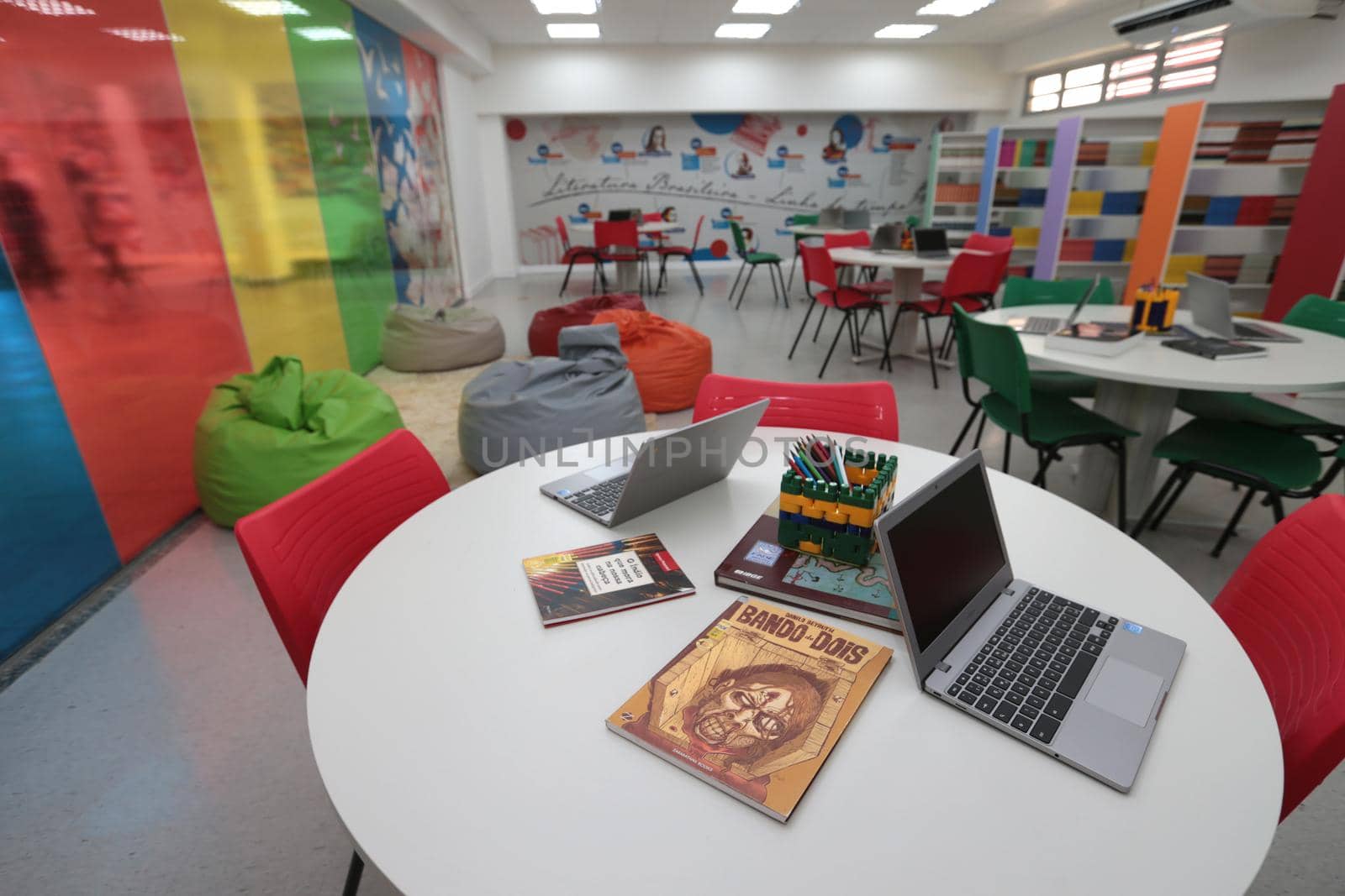 santana, bahia, brazil - september 13, 2022: library of a full-time state public school in the city of Santana.