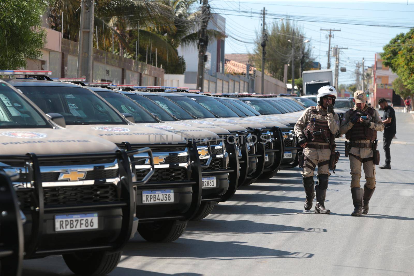 irece, bahia, brazil - september 13, 2022: new vehicles of the military police of Bahia delivered by the state government in the city of Irece.