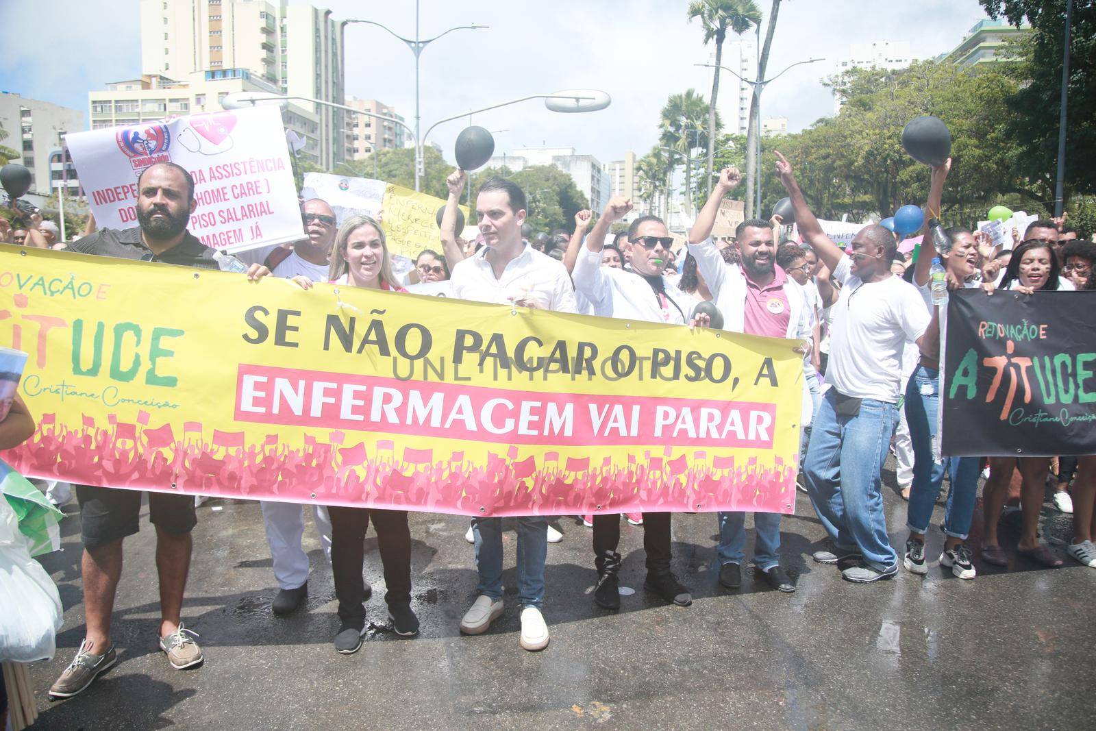 salvador, bahia, brazil - september 7, 2022: activists protest during cry of the excluded in downtown Salvador.