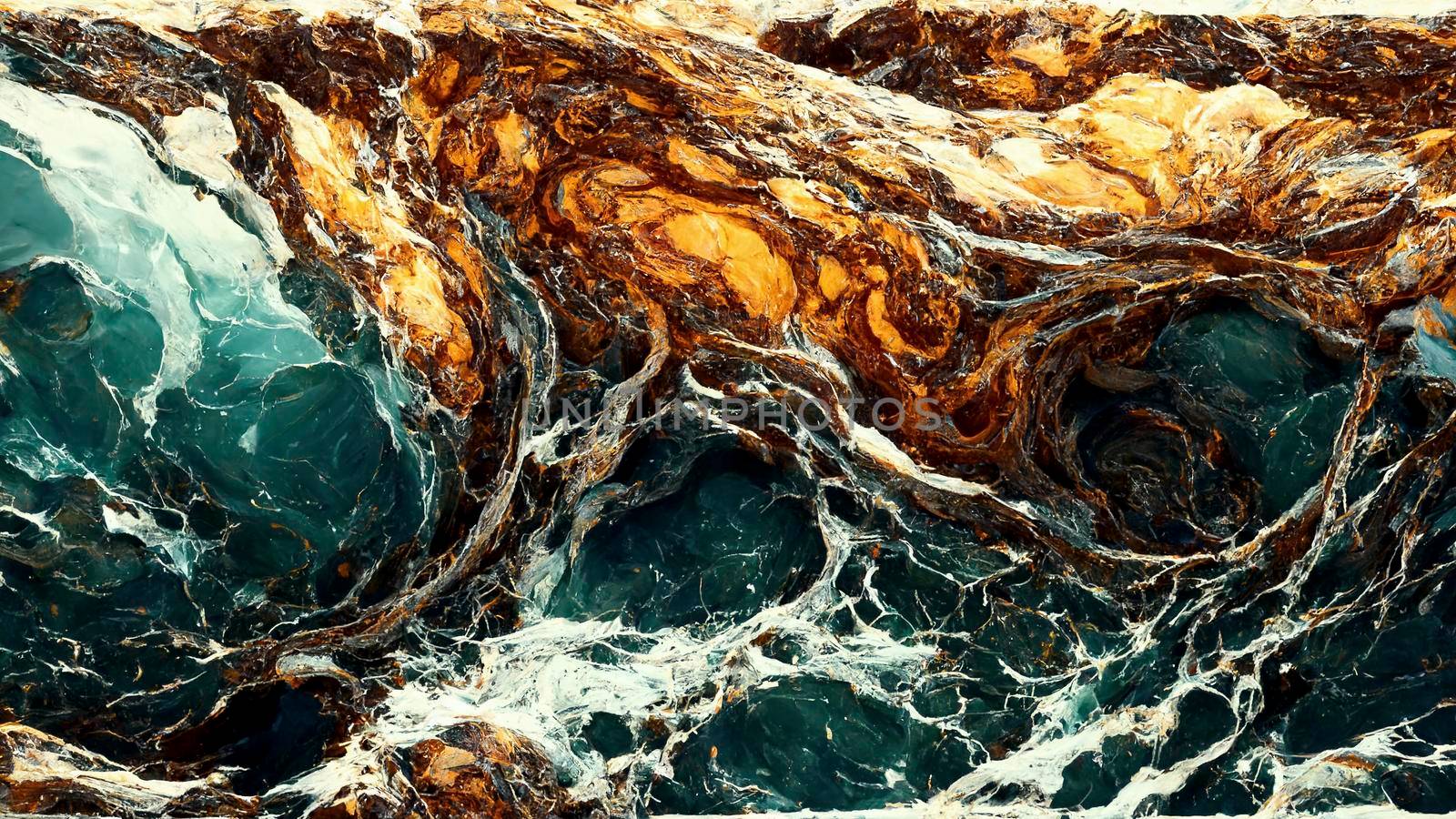 Luxurious Dark Agate Marble texture with Golden veins. Polished Quartz Stone Background Striped by nature with a unique patterning