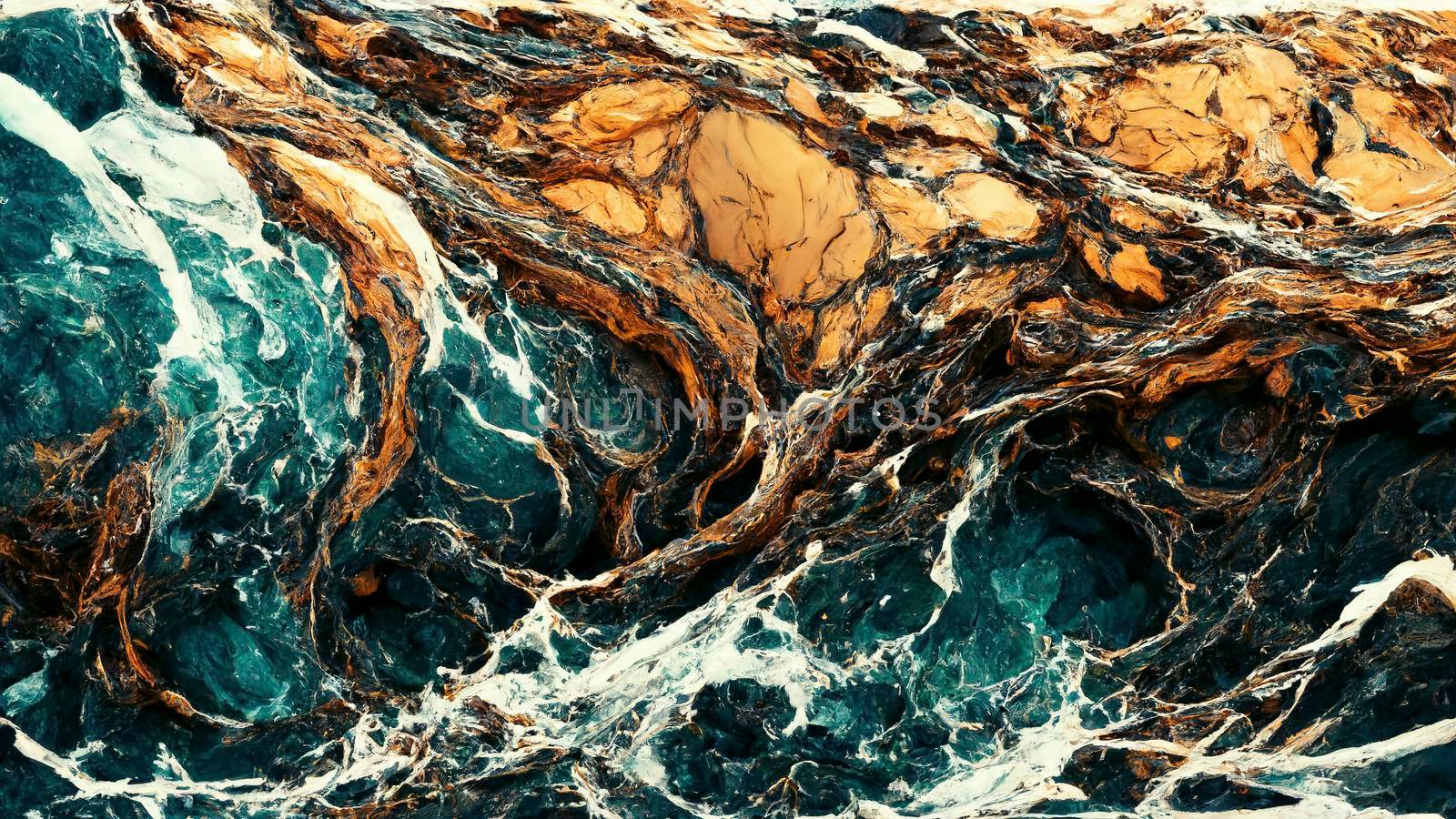 Luxurious Dark Agate Marble texture with Golden veins. Polished Quartz Stone Background Striped by nature with a unique patterning