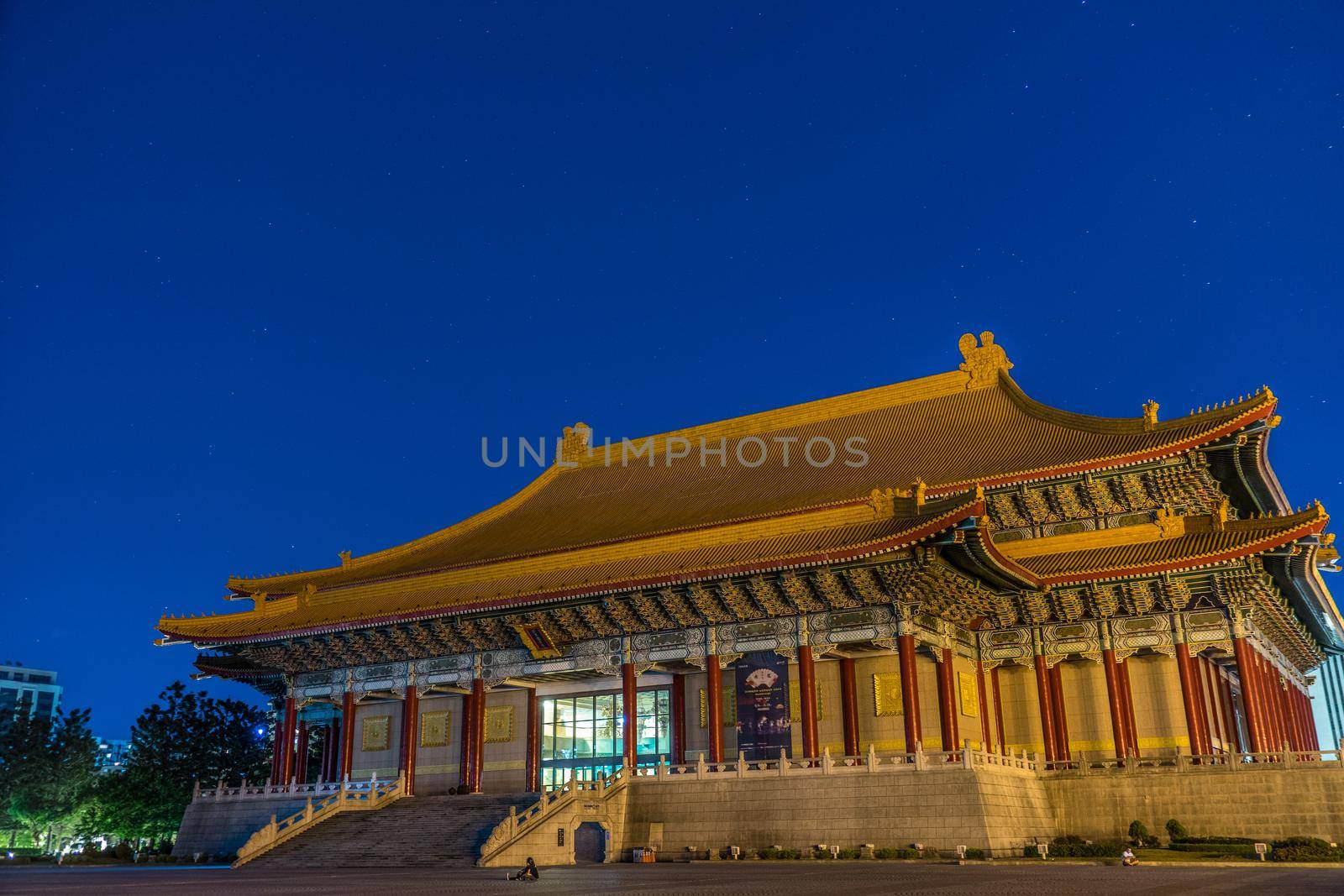 Night view (Taiwan / Taipei) of Masahiro Naito / Liberal Square. Shooting Location: Taiwan, Taipei